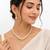 Pearl & pastel stone necklace & earrings jewellery set gold-tone finish, drop earrings included, pink & mint stones.