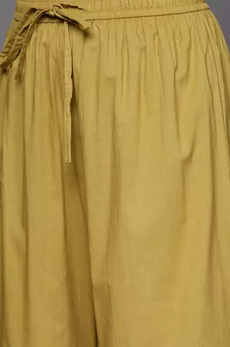 Women Yellow Striped Mukaish Kurta with Sharara & With Dupatta