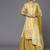 Women Yellow Striped Mukaish Kurta with Sharara & With Dupatta