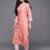 Women Coral Bandhani Printed Kurta with Trousers
