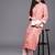 Women Coral Bandhani Printed Kurta with Trousers