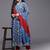 Women Blue Ethnic Motifs Printed Angrakha Gotta Patti Kurta with Trousers & With Dupatta