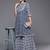 Women Blue Floral Printed Gotta Patti Pure Cotton Kurta with Sharara