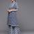 Women Blue Floral Printed Gotta Patti Pure Cotton Kurta with Sharara