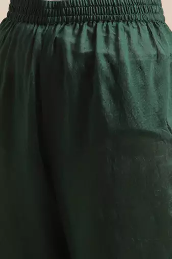 Green & Gold-Coloured Gotta Patti Kaftan Kurta With Trouser