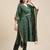 Green & Gold-Coloured Gotta Patti Kaftan Kurta With Trouser
