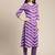 Women Violet Printed Panelled Kurta with Trousers