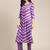 Women Violet Printed Panelled Kurta with Trousers
