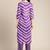 Women Violet Printed Panelled Kurta with Trousers