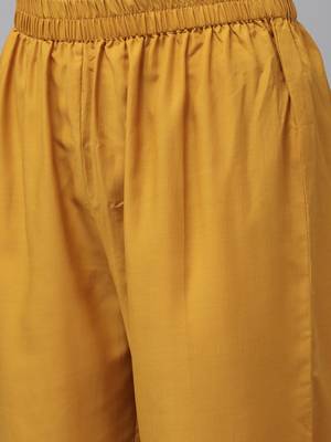 Creamy Mustard Yoke Design Kurta Set 5