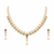 Pearl & pastel stone necklace & earrings jewellery set gold-tone finish, drop earrings included, pink & mint stones.