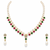 Pearl & emerald green stone necklace & earrings jewellery set gold-tone finish, freshwater pearls, ethnic wear.