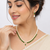 Pearl & emerald green stone necklace & earrings jewellery set gold-tone finish, teardrop pendant, cz stone accents.