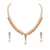 Pearl & pink stone necklace & earrings jewellery set pearl str&, drop earrings, cz centre stone, gold-tone setting.