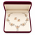 Pearl & cz floral necklace & earrings set, silver tone pink pearl clusters, silver-tone finish, cubic zirconia accents.