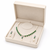 Pearl & emerald green cz necklace & earrings jewellery set drop pendant necklace, cz floral accent, bridal wear.
