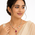 Ruby & emerald stones & earrings gold-tone setting, teardrop pendant, ethnic indian wear, multicolour gemstones.