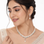 Pearl necklace & earrings set with pastel gemstones drop earrings included, pink & green stones, pearl drop pendant.