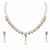 Pearl necklace & earrings set with pastel gemstones drop earrings included, pink & green stones, pearl drop pendant.