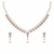 Pearl & cz crystal necklace & earrings jewellery set teardrop pearl pendant, cz stone accents, drop earrings included.