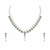 Pearl & emerald green stone necklace and earrings jewellery set drop pearl pendant, matching earrings, bridal wear.