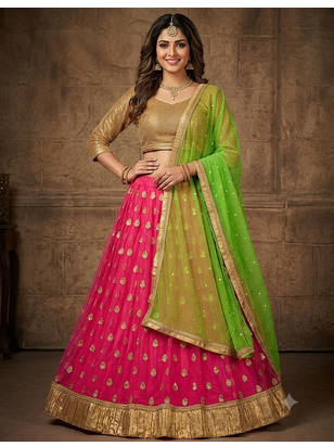 Rani pink embroidered lehenga choili  1