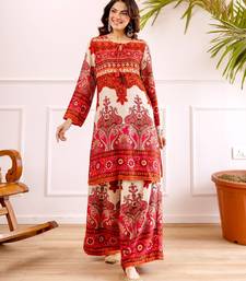 Women's pink rayon printed kurti set with palazzo