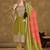 Olive green faux chinon embroidered readymade salwar kameez