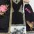 Women black embroidered straight kurti with pant & dupatta set