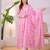 Floral Embroidered Pure Cotton V Neck Kurta Trouser & Dupatta Set