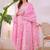 Floral Embroidered Pure Cotton V Neck Kurta Trouser & Dupatta Set