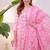 Floral Embroidered Pure Cotton V Neck Kurta Trouser & Dupatta Set