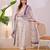 Floral Embroidered Pure Cotton V Neck Kurta Trouser & Dupatta Set