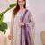 Floral Embroidered Pure Cotton V Neck Kurta Trouser & Dupatta Set