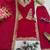 Women red embroidered straight kurti with pant & dupatta set