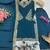 Women teal embroidered straight kurti with pant & dupatta set