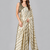 Green printed satin saree with blouse