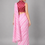 Pink printed satin saree with blouse