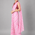 Pink printed satin saree with blouse