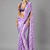 Purple printed satin saree with blouse