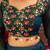 Teal Embroidered and Mirror Work Rayon Navratri Lehnga Choli