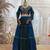 Teal Embroidered and Mirror Work Rayon Navratri Lehnga Choli