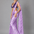Purple printed satin saree with blouse