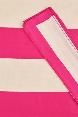 Pink printed satin saree with blouse 4