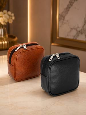 Makeup pouches coin purse cosmetic bag earring travel organizer for lipstick jewelry earphones & other items ten & black 1