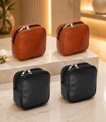 Makeup pouches coin purse cosmetic bag earring travel organizer for lipstick jewelry earphones & other items ten & black