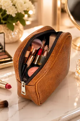 Makeup pouches coin purse cosmetic bag earring travel organizer for lipstick jewelry earphones & other items ten & black