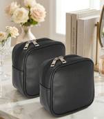 Makeup pouches coin purse cosmetic bag earring travel organizer for lipstick jewelry earphones & other items ( black)