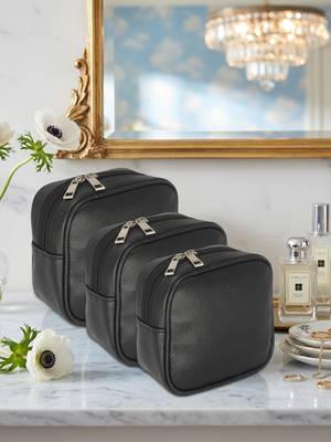 Makeup pouches coin purse cosmetic bag earring travel organizer for lipstick jewelry earphones & other items ( black) 1