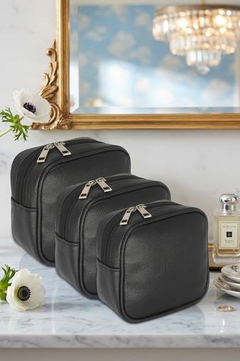 Makeup pouches coin purse cosmetic bag earring travel organizer for lipstick jewelry earphones & other items ( black)